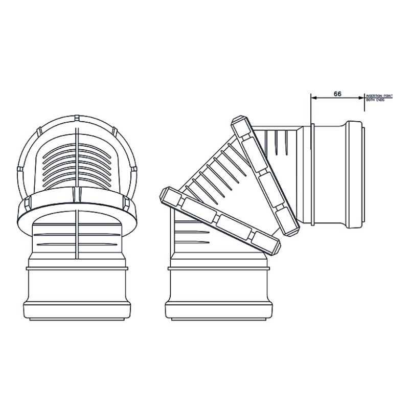 FloPlast Drainage Adjustable Bend Double Socket - 0-90 Degree x 110mm