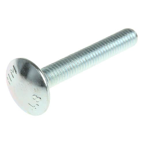 M12 x 220mm - Coach Bolt with Nut Grade 4.6 DIN 603 - BZP - Bag of 2