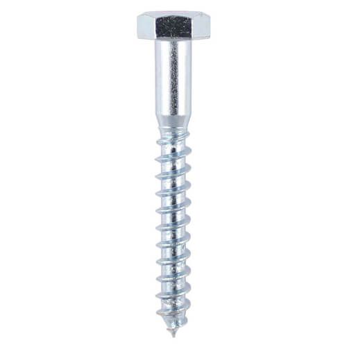 6mm x 70mm - Coach Screw Hexagon DIN 571 - BZP - Bag of 100