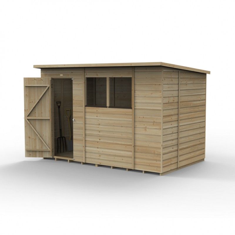 Forest Garden Shiplap Pent Shed - 2 Windows - 10' x 6'