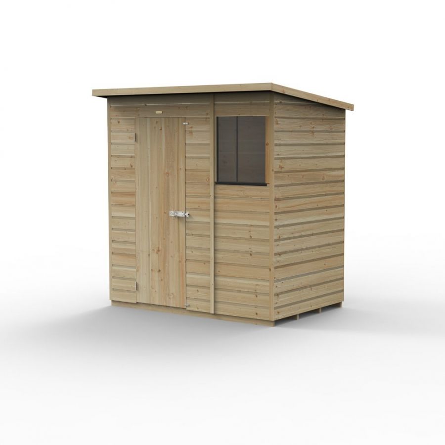 Forest Garden Shiplap Pent Shed - 1 Window - 6' x 4'