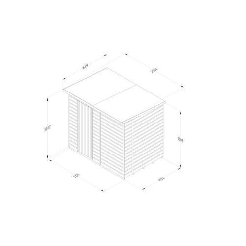 Forest Garden Shiplap Pent Shed - No Window - 7' x 5'