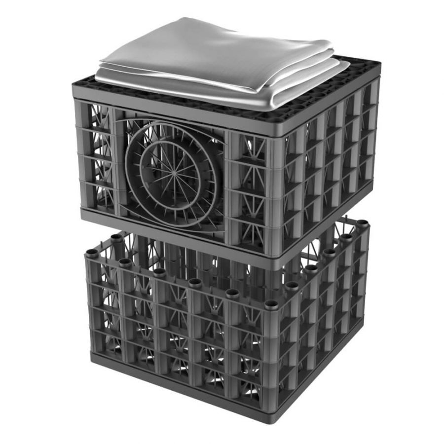 Rainsmart 65 Tonne Soakaway Crate Flat-Packed with Membrane - 0.25 Cubic Metres