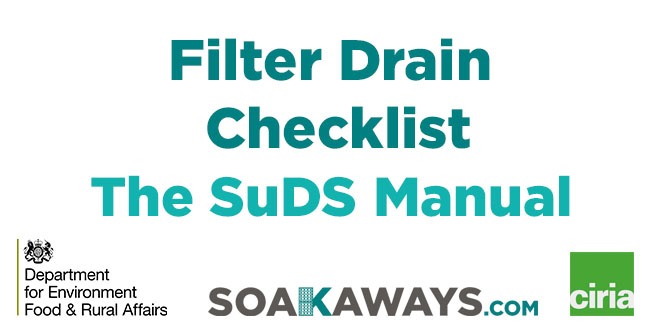 SuDS Filter Drain Checklist