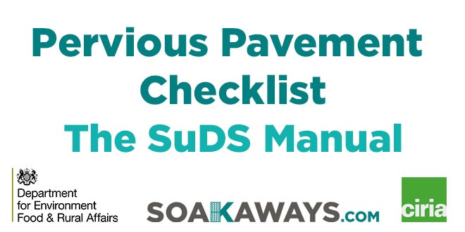 SuDS Pervious Pavement Checklist