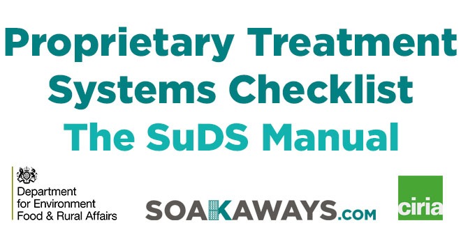 SuDS Proprietary Treatments Systems Checklist