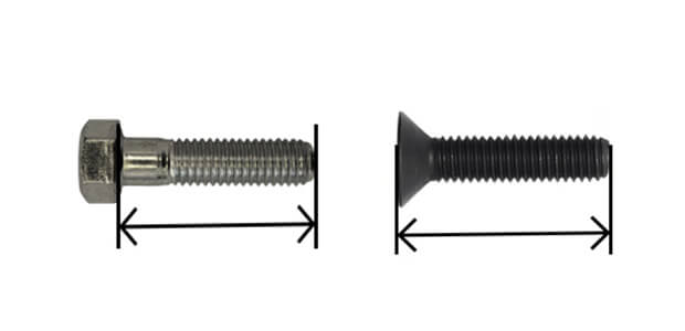 How is the Length of a Bolt or Set Screw Measured